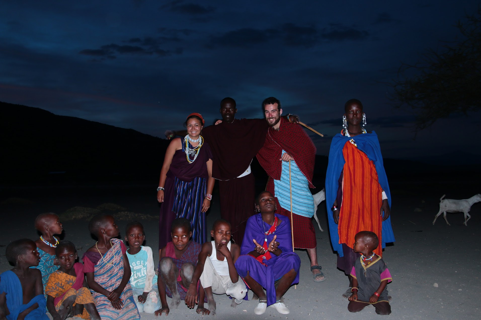 Me and another student, Dan, with our Maasai families