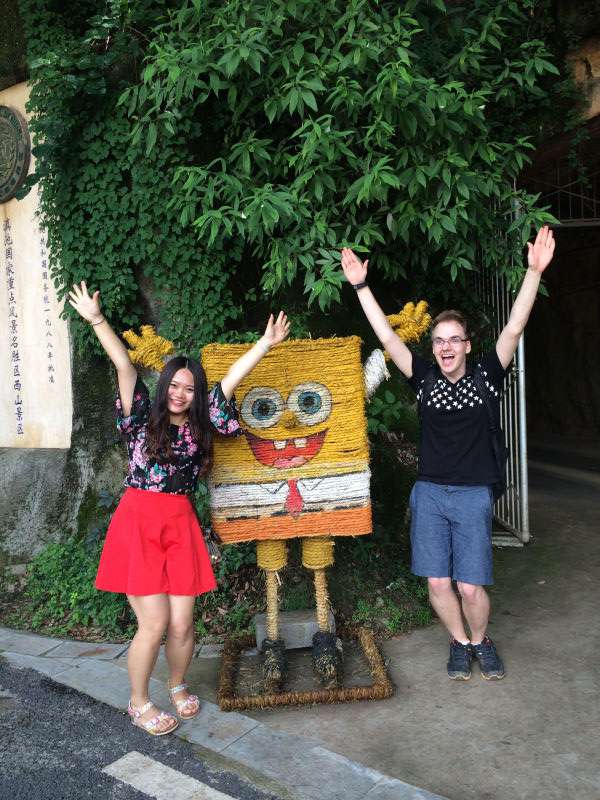 And finding the best wicker Spongebob ever while going down the mountain.