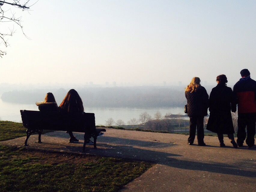 MARCH - Fog and slumbering tree limbs overlooking the Danube and Sava rivers converge at Kalemegdan fortress.
