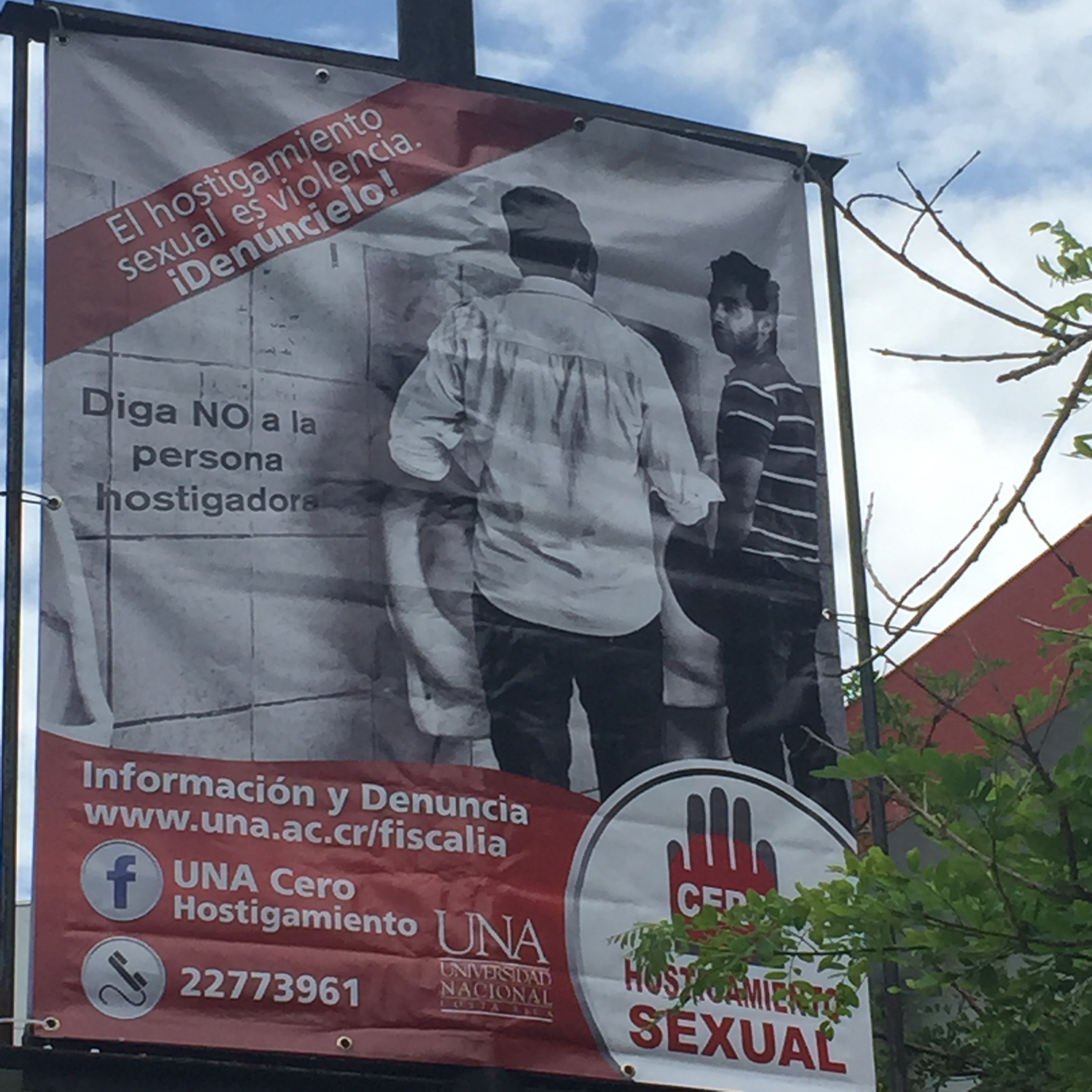 Posters displayed around campus to remind students of what sexual harassment is.
