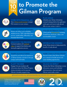 Top 10 tips to promote the Gilman program