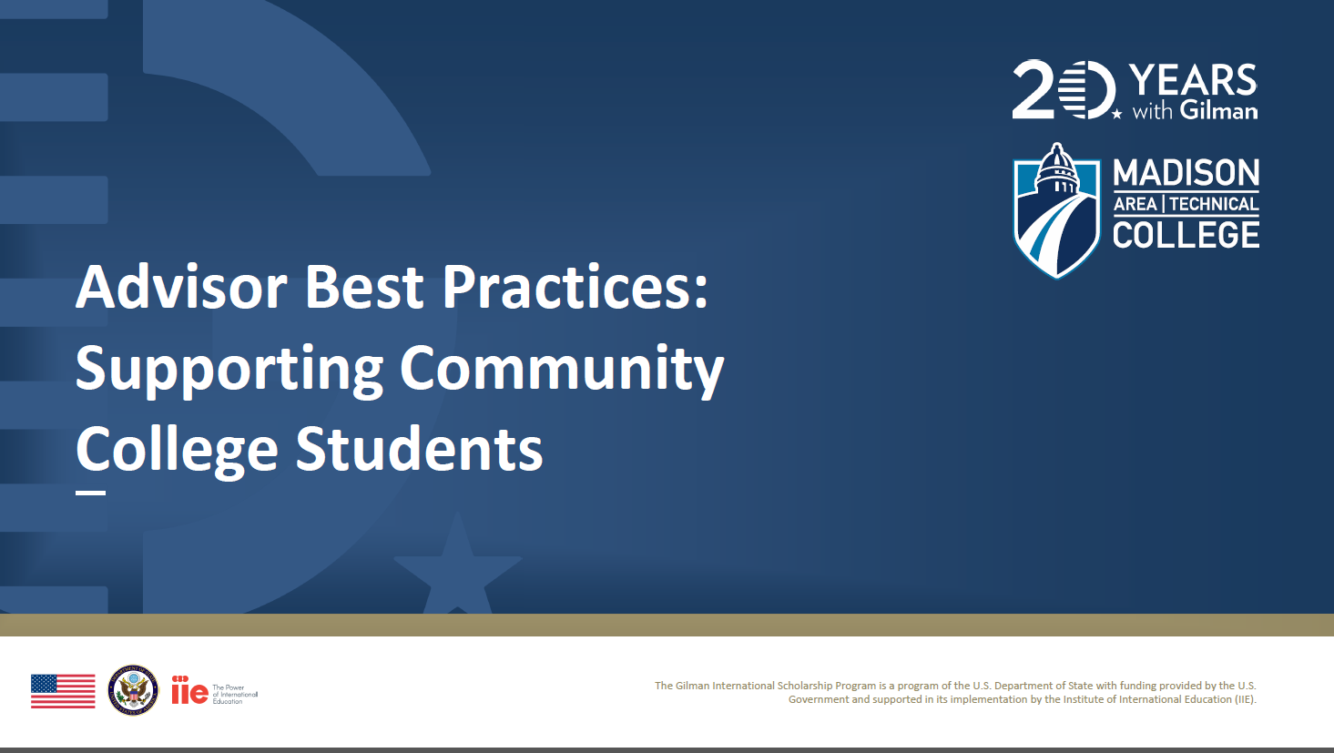 Advisor Best Practices:Supporting Community College Students youtube video