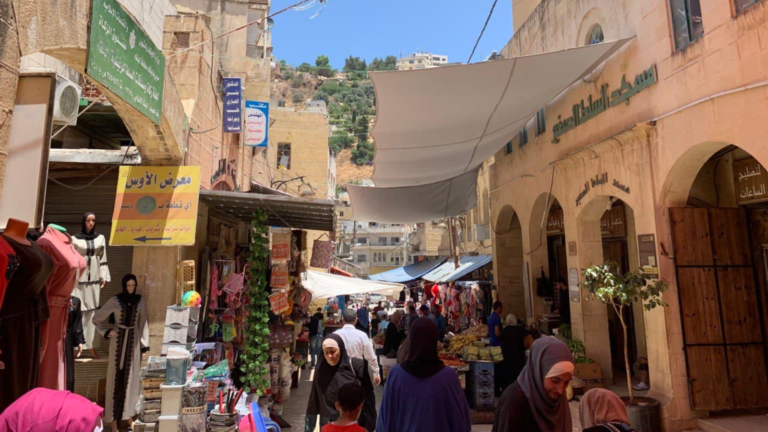 Busy Market Street in Jordan