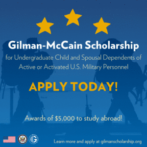 Gilman-McCain Scholarship, apply now gif