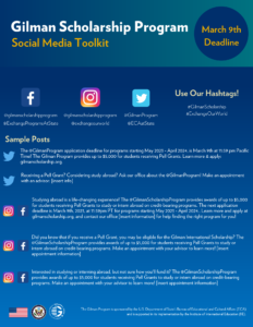 Gilman Program Social Media Toolkit, March 2023 Deadline, English Version